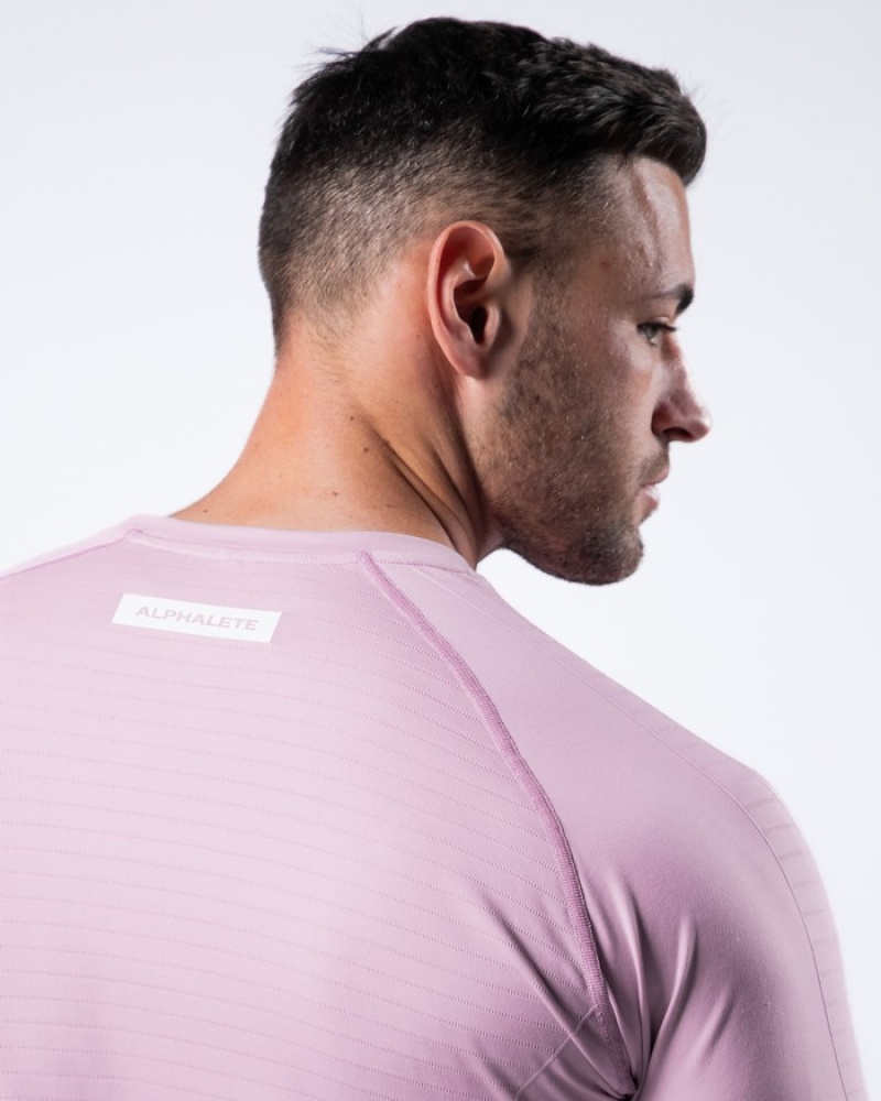 Alphalete Hero Long Sleeve Overhemd Heren Roze | 18JOFGAHY