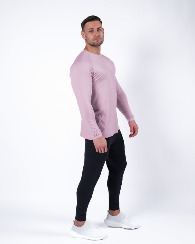 Alphalete Hero Long Sleeve Overhemd Heren Roze | 18JOFGAHY