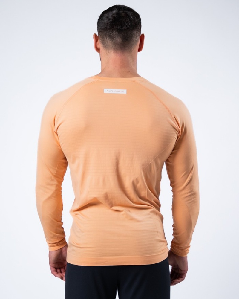 Alphalete Hero Long Sleeve Overhemd Heren Koraal | 04UCVMLOW