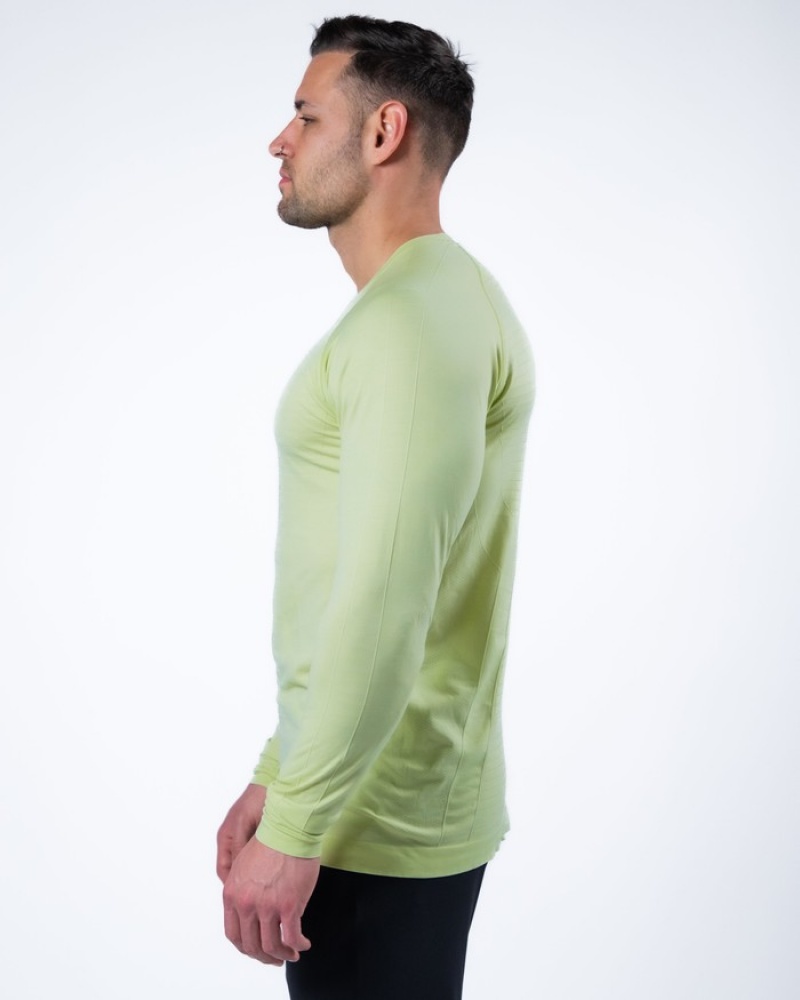 Alphalete Hero Long Sleeve Overhemd Heren Groen | 65DIBYJWO