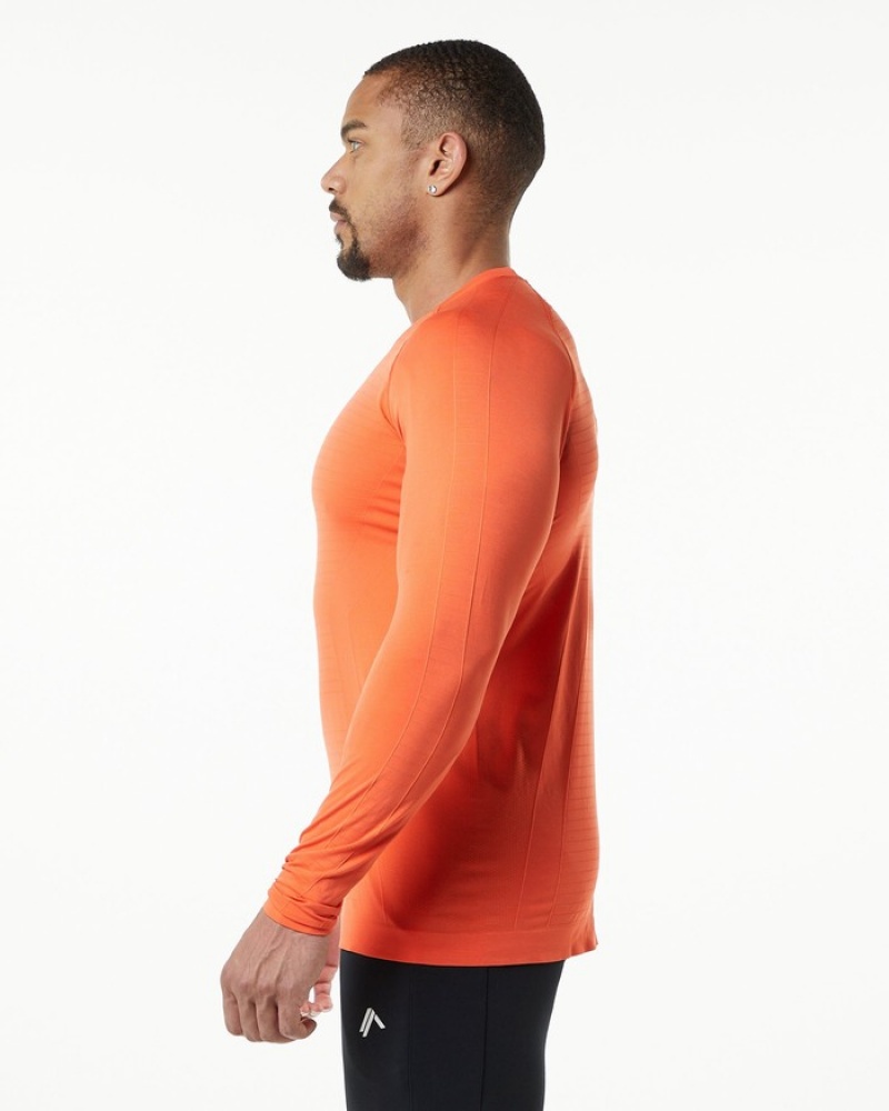 Alphalete Hero Long Sleeve Overhemd Heren Oranje | 61XRWVEAB