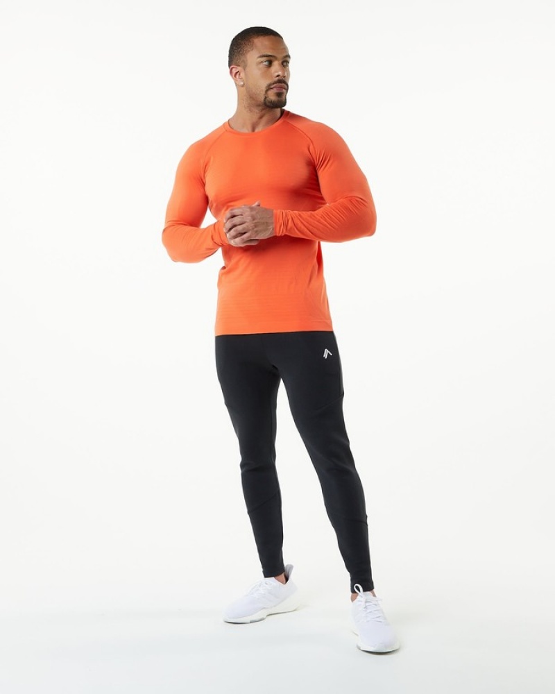 Alphalete Hero Long Sleeve Overhemd Heren Oranje | 61XRWVEAB