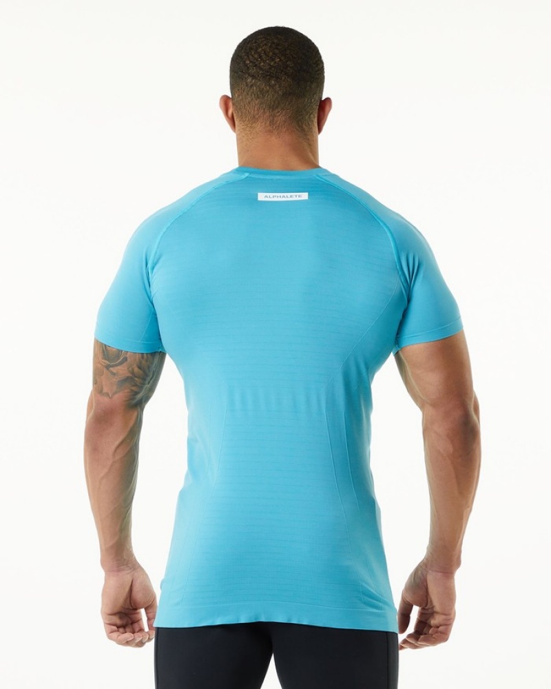 Alphalete Hero Overhemd Heren Blauw | 36CVUWQOJ