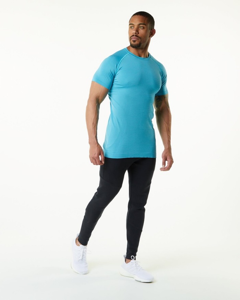 Alphalete Hero Overhemd Heren Blauw | 36CVUWQOJ