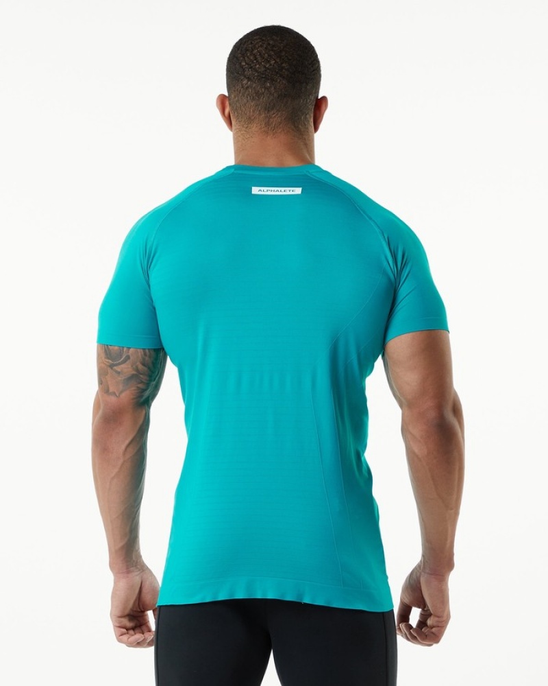 Alphalete Hero Overhemd Heren Blauw | 58RKSZNMU