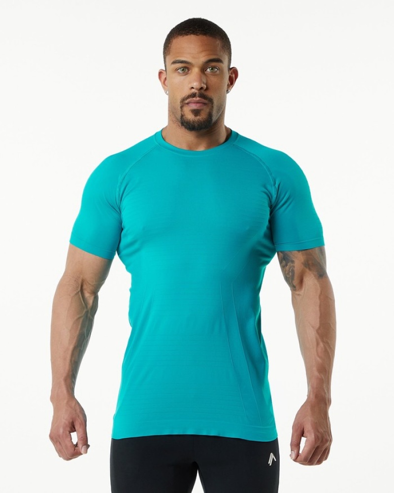 Alphalete Hero Overhemd Heren Blauw | 58RKSZNMU