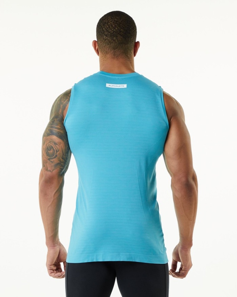 Alphalete Hero Tanktop Heren Blauw | 25FNCWQKX