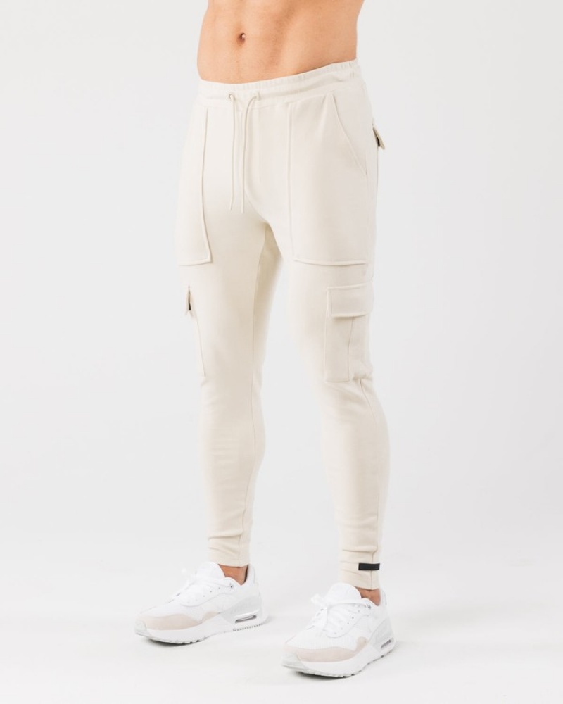 Alphalete Identity Cargo Joggingbroeken Heren Wit | 10SYNKODW