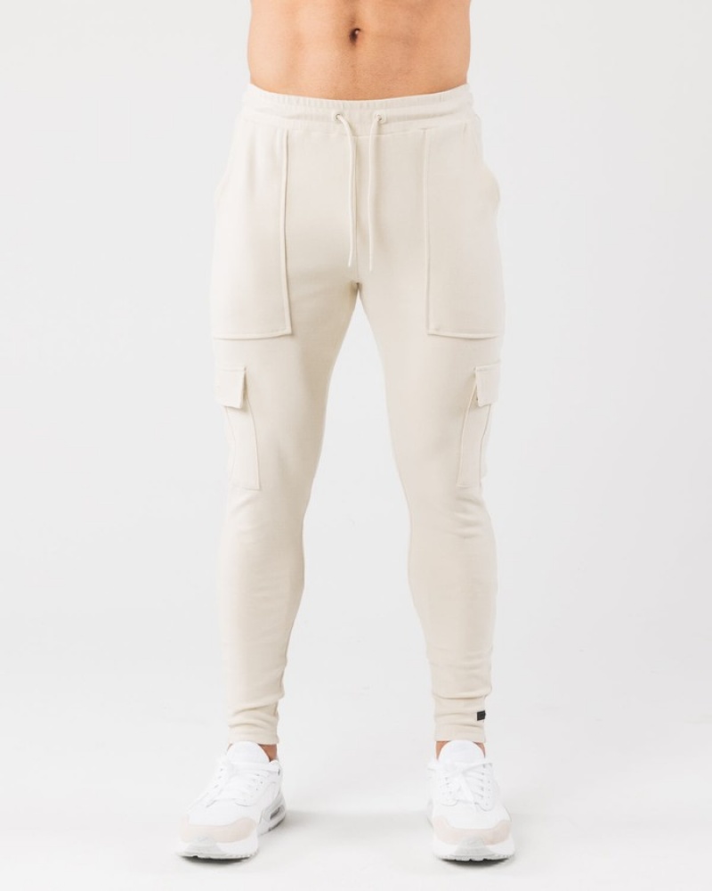 Alphalete Identity Cargo Joggingbroeken Heren Wit | 10SYNKODW