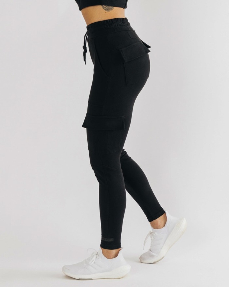 Alphalete Identity Cargo Joggingbroeken Dames Zwart | 87GITBRMS