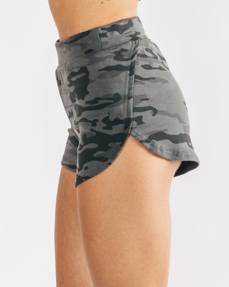 Alphalete Identity Cozy Korte Broek Dames Camo | 64MZEFHLC