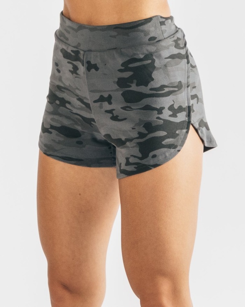 Alphalete Identity Cozy Korte Broek Dames Camo | 64MZEFHLC