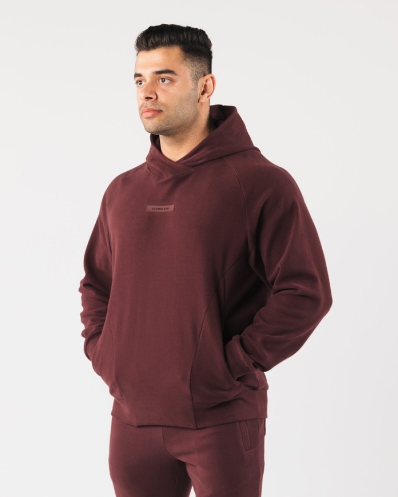 Alphalete Identity Pro Hoodie Heren Bordeaux | 51DBQNULR