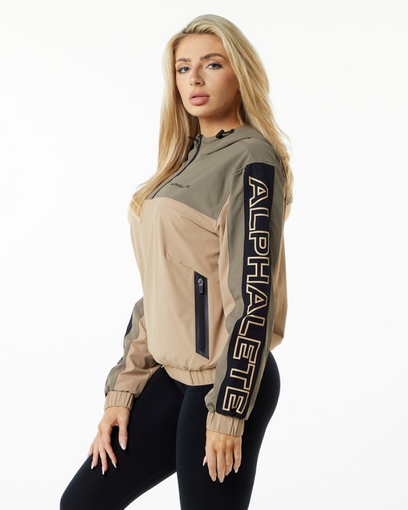 Alphalete Infinity Tech Jassen Dames Beige | 04YAVFTRN