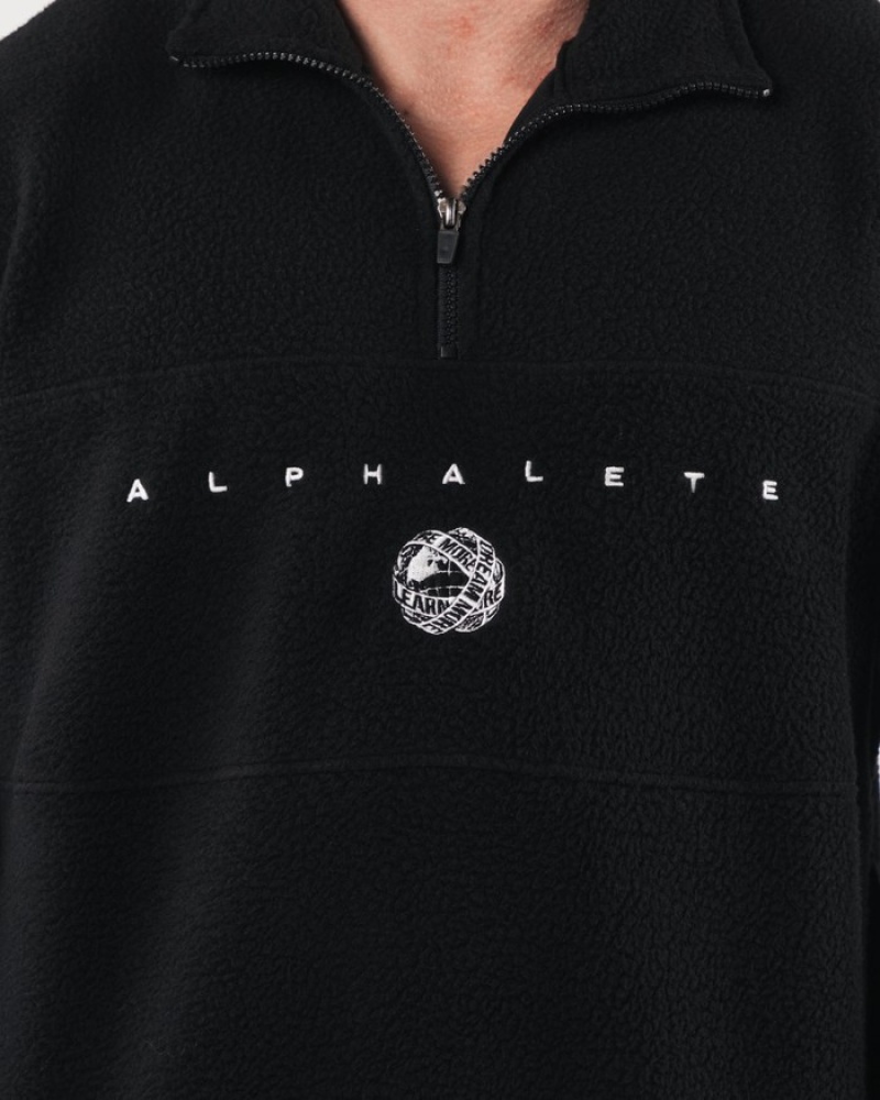 Alphalete King Quarter Zip Sweatshirt Heren Zwart | 81GILHEYZ