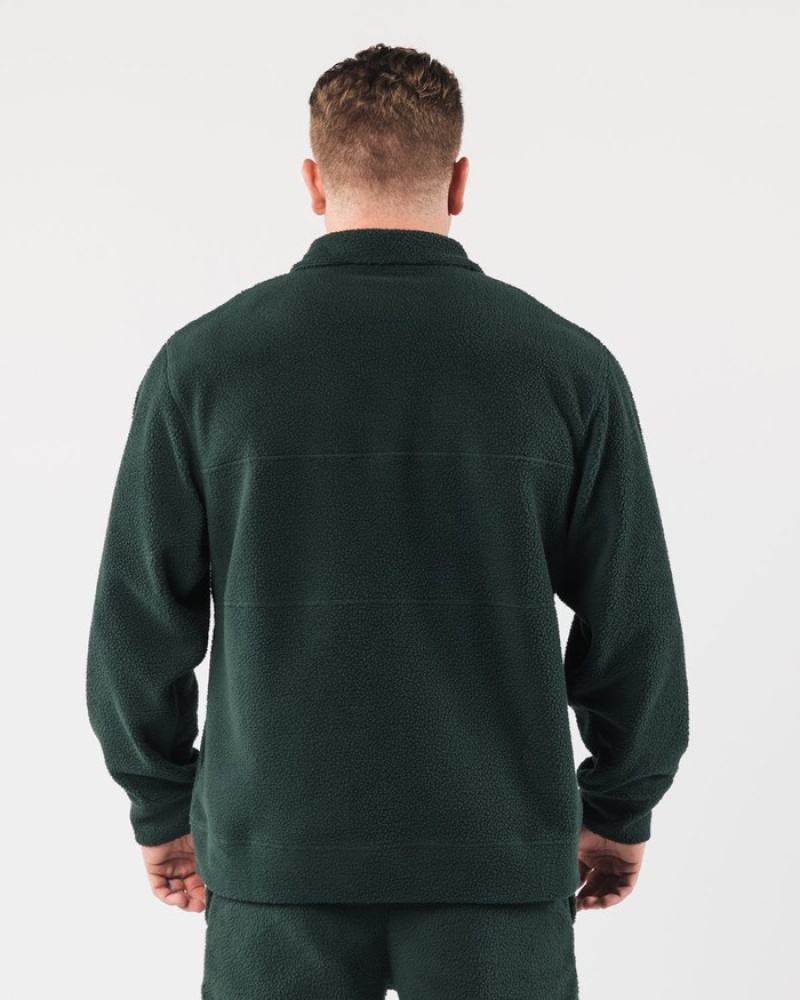 Alphalete King Quarter Zip Sweatshirt Heren Groen | 76ZLQJSGD