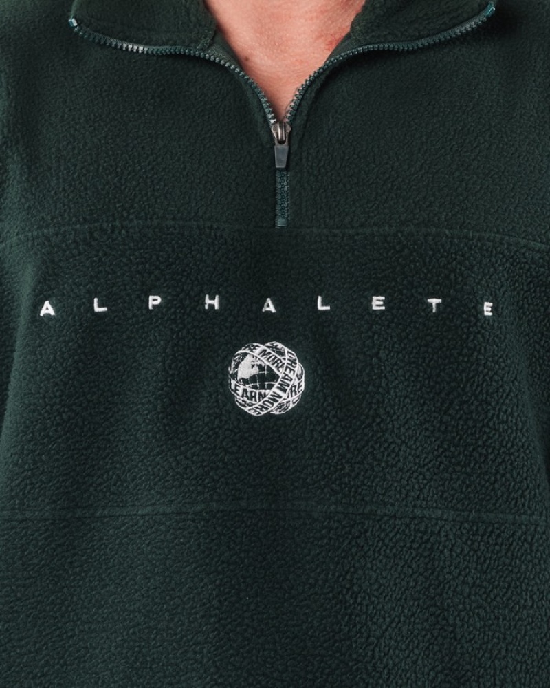 Alphalete King Quarter Zip Sweatshirt Heren Groen | 76ZLQJSGD