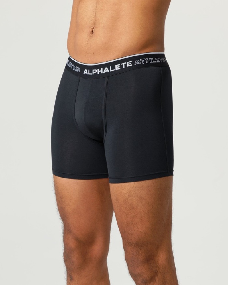 Alphalete Klassieke Boxer 3pk Ondergoed Heren Zwart | 97NVMSWJL