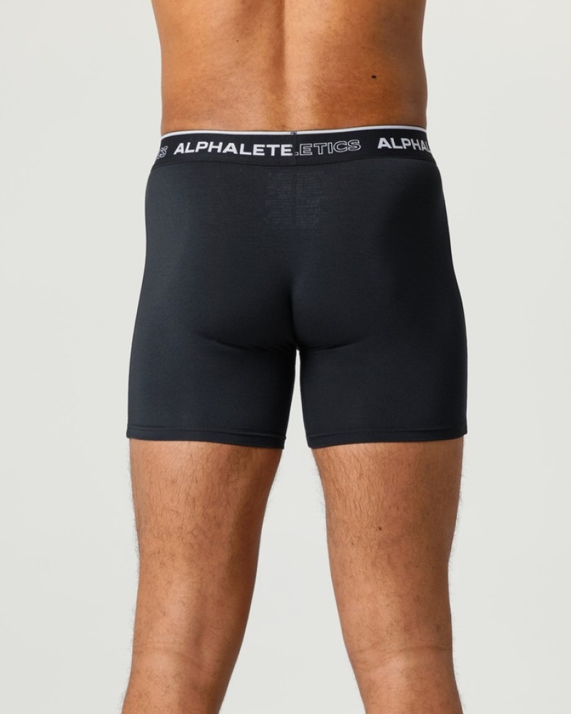 Alphalete Klassieke Boxer 3pk Ondergoed Heren Zwart | 97NVMSWJL