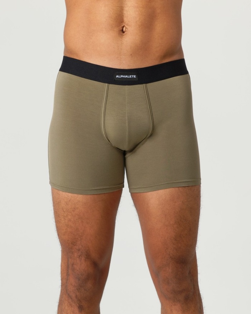 Alphalete Klassieke Boxer 3pk Ondergoed Heren Beige | 09PCUHFWI