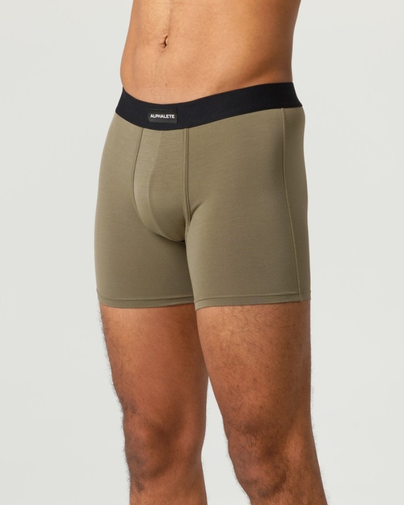 Alphalete Klassieke Boxer 3pk Ondergoed Heren Beige | 09PCUHFWI