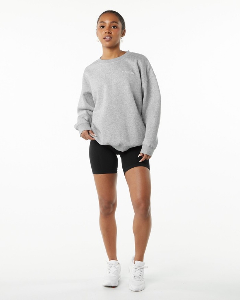 Alphalete Klassieke Crew Sweatshirt Dames Grijs | 73DOLUGXZ