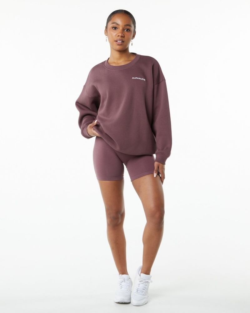 Alphalete Klassieke Crew Sweatshirt Dames Paars | 70ZPLQSVK