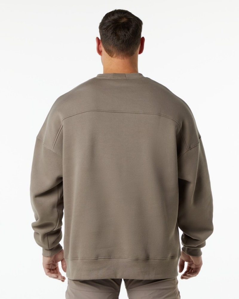 Alphalete Klassieke Crew Sweatshirt Heren Beige | 92AIGNLCX