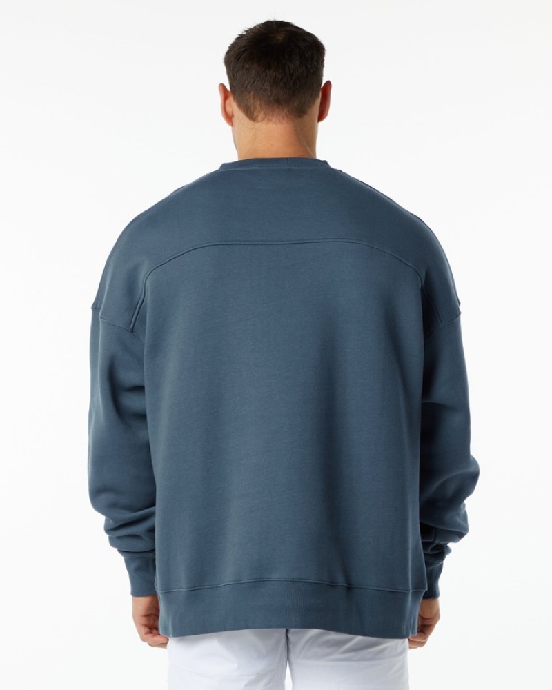 Alphalete Klassieke Crew Sweatshirt Heren Blauw | 91HLMDBCR