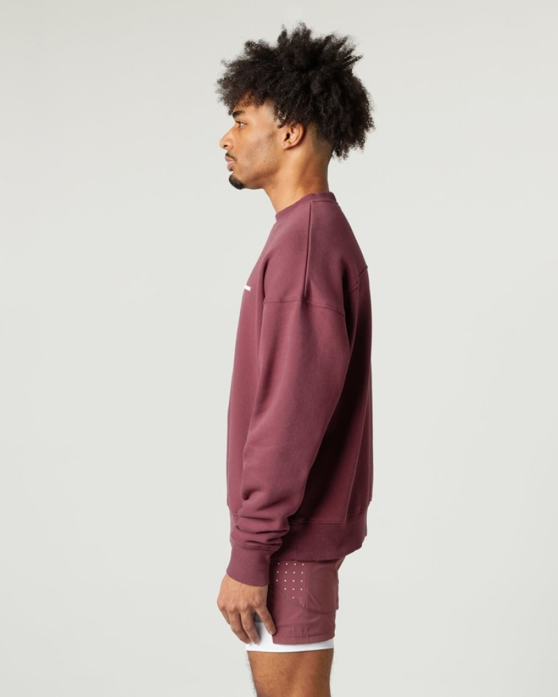 Alphalete Klassieke Crew Sweatshirt Heren Bordeaux | 01RGSIMKA