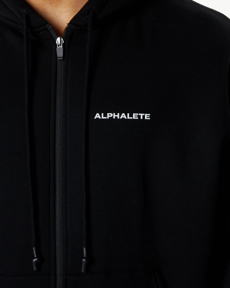 Alphalete Klassieke Full-Zip Jassen Heren Zwart | 79BTDXAFW