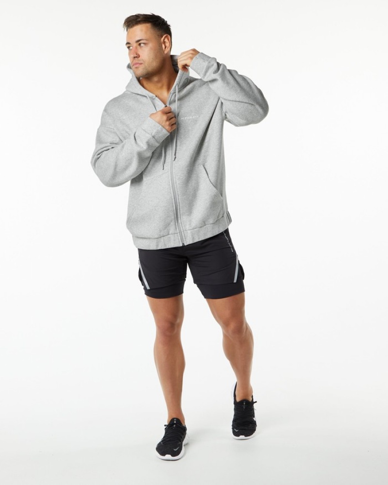 Alphalete Klassieke Full-Zip Jassen Heren Grijs | 16HTEDBCR