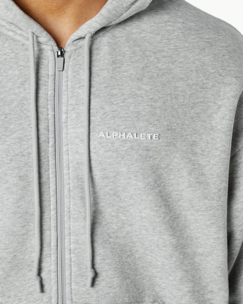 Alphalete Klassieke Full-Zip Jassen Heren Grijs | 16HTEDBCR