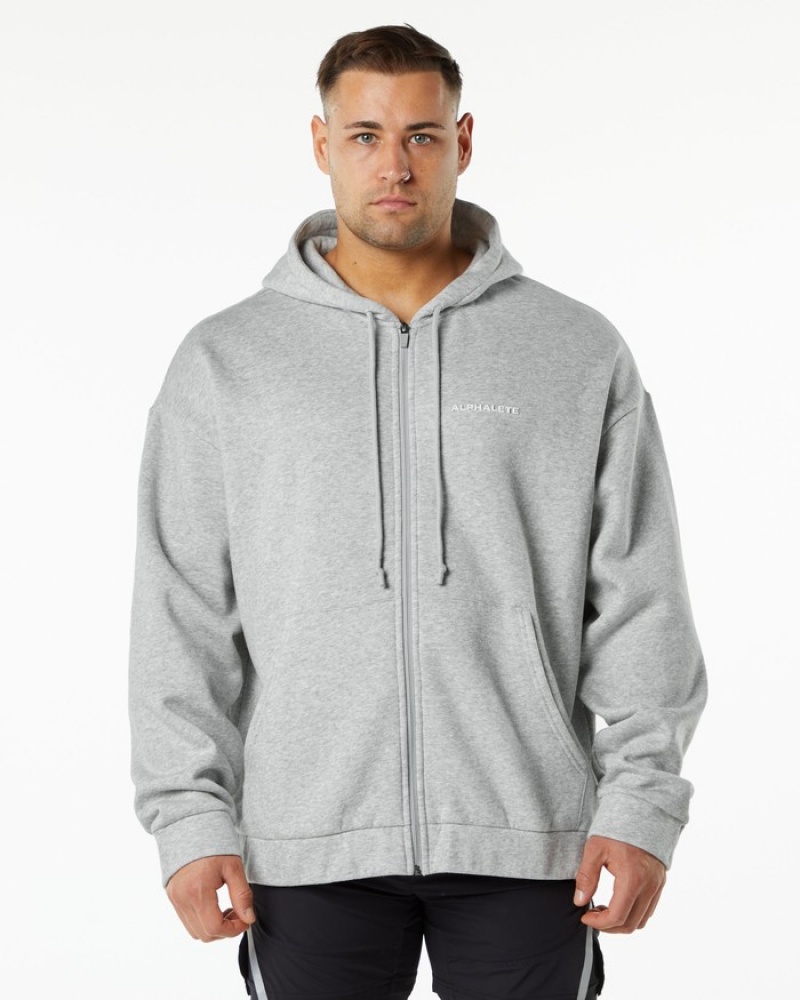 Alphalete Klassieke Full-Zip Jassen Heren Grijs | 16HTEDBCR