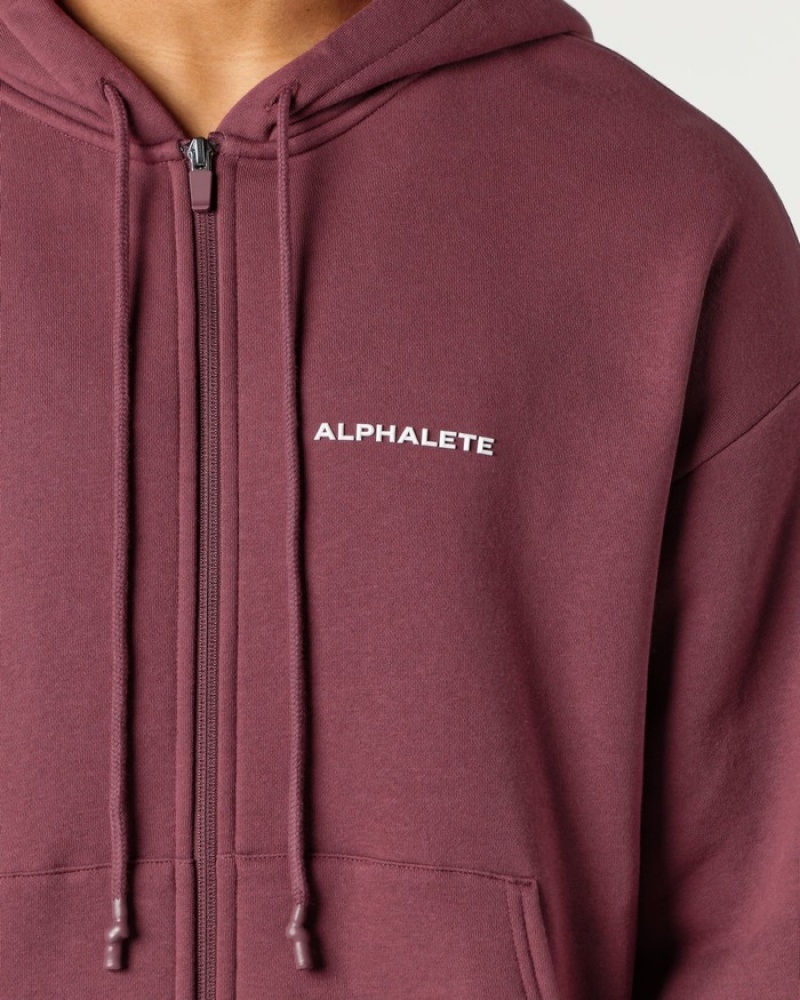 Alphalete Klassieke Full-Zip Jassen Heren Bordeaux | 82AGCSBIO