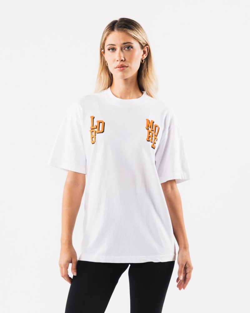 Alphalete LDB More Letter Overhemd Dames Wit | 48GOKRFUJ