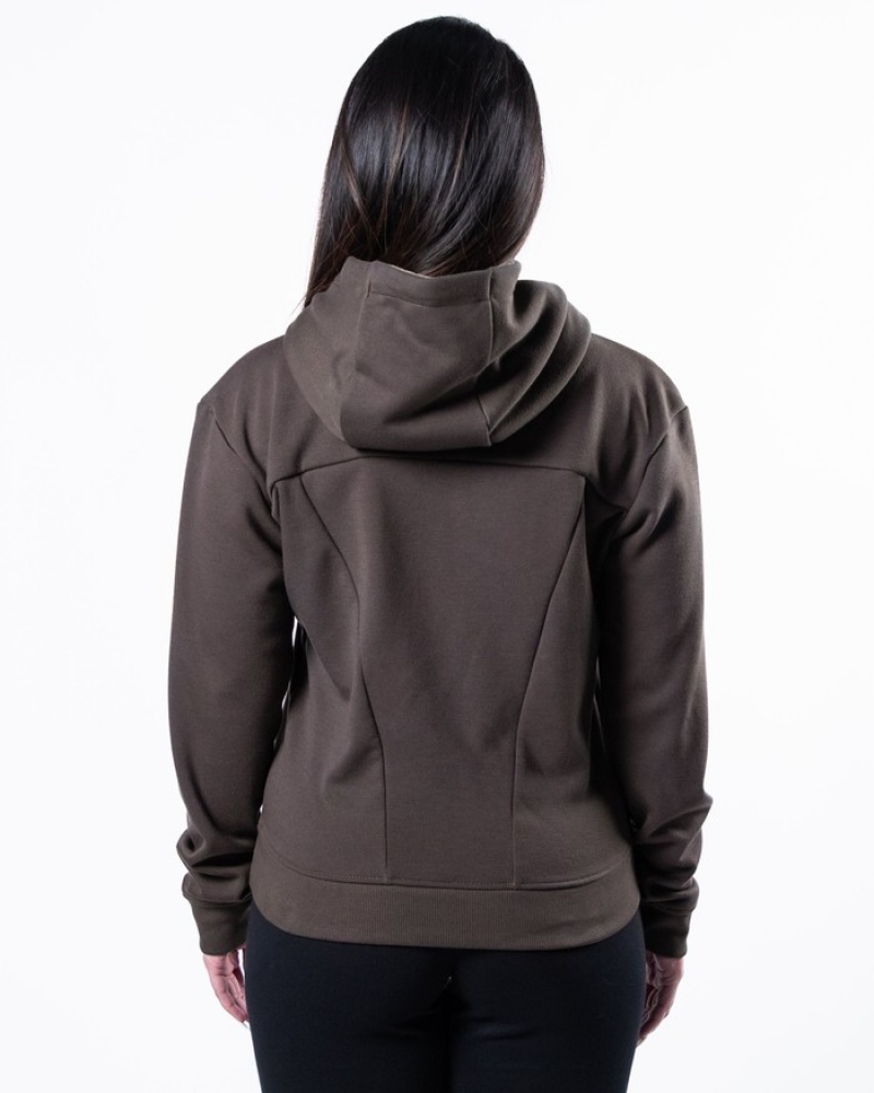 Alphalete Monarch Hoodie Dames Donkerbruin | 17PQSHZVL