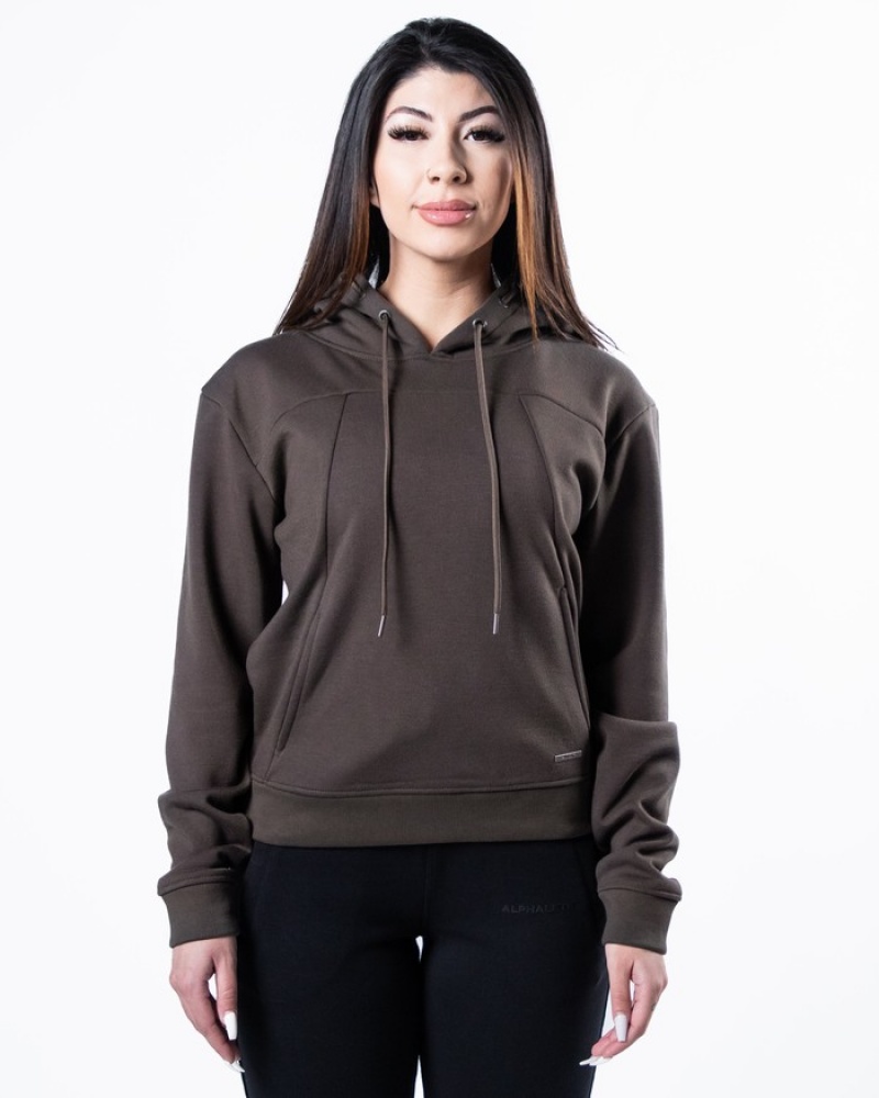 Alphalete Monarch Hoodie Dames Donkerbruin | 17PQSHZVL