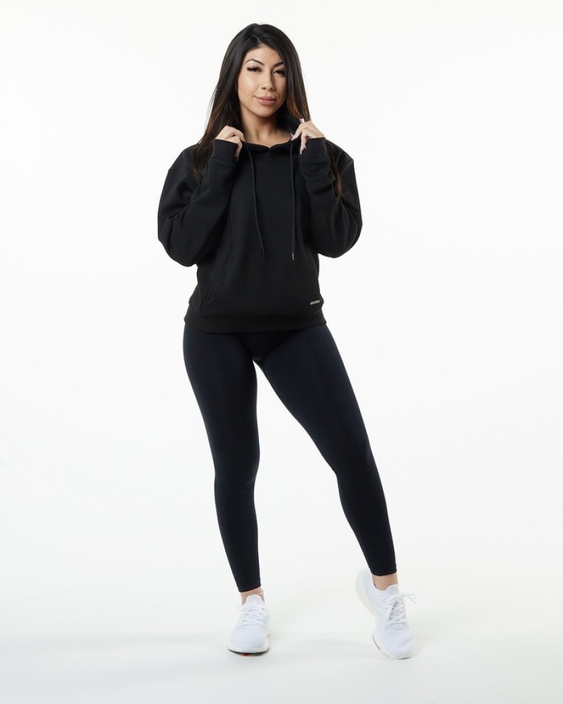 Alphalete Monarch Hoodie Dames Zwart | 80WNZAQRX