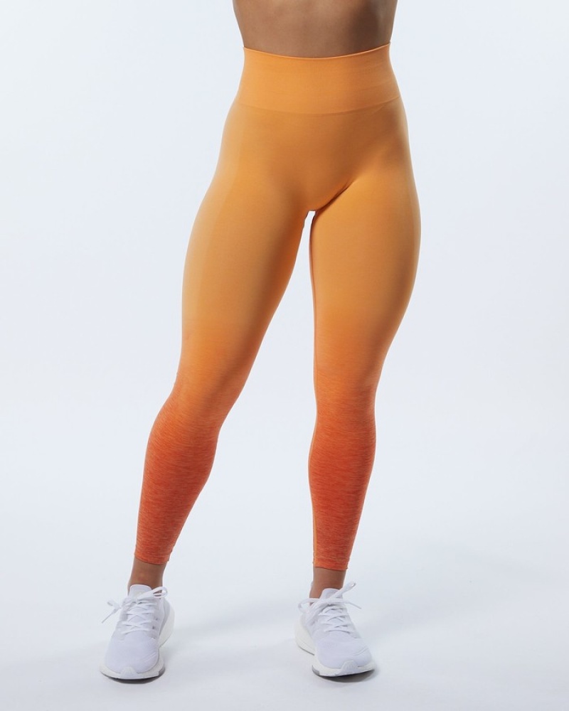 Alphalete Ombre Amplify Leggings Dames Oranje | 43IAZRLPO