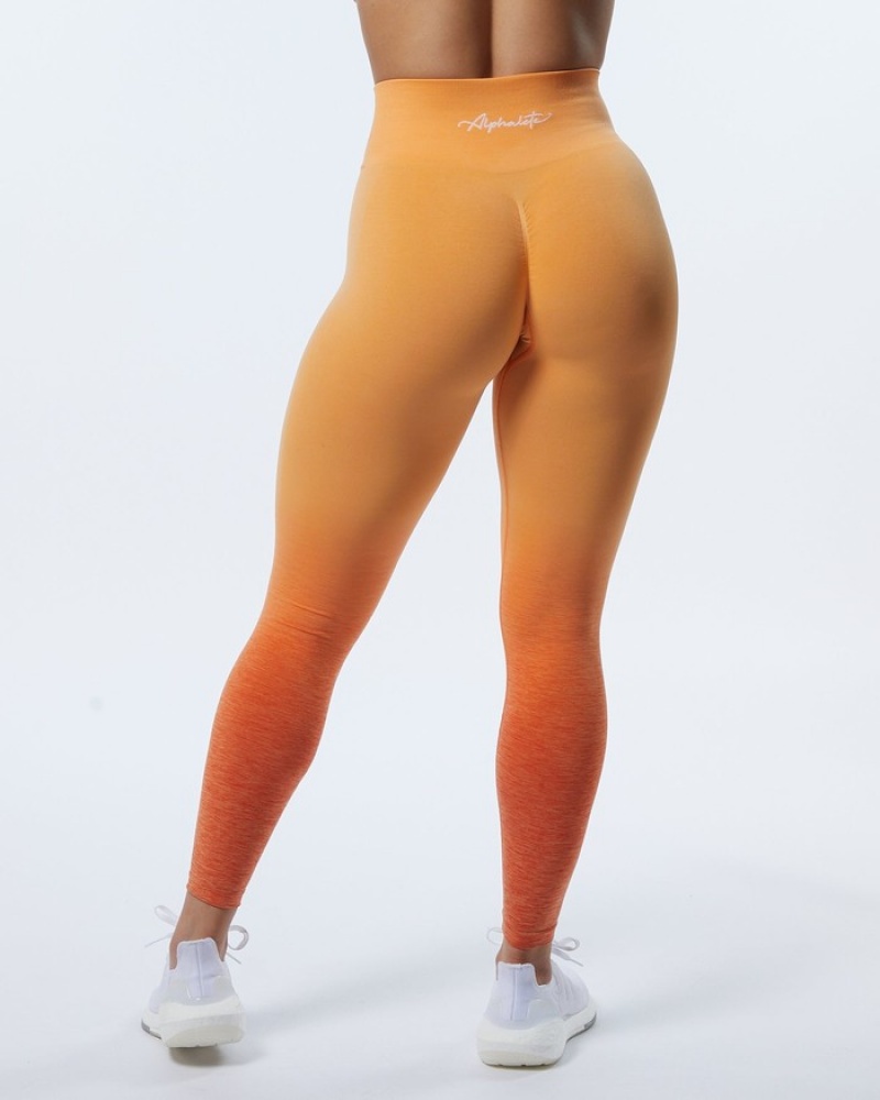 Alphalete Ombre Amplify Leggings Dames Oranje | 43IAZRLPO