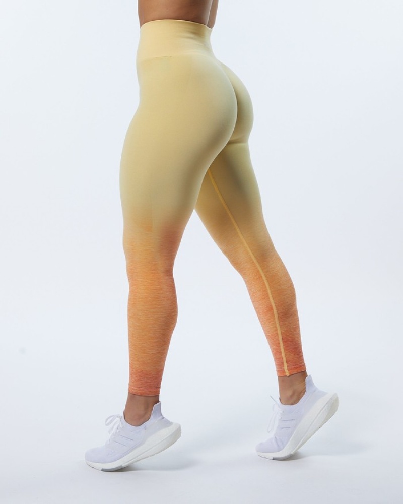 Alphalete Ombre Amplify Leggings Dames Oranje | 92SEMABCZ