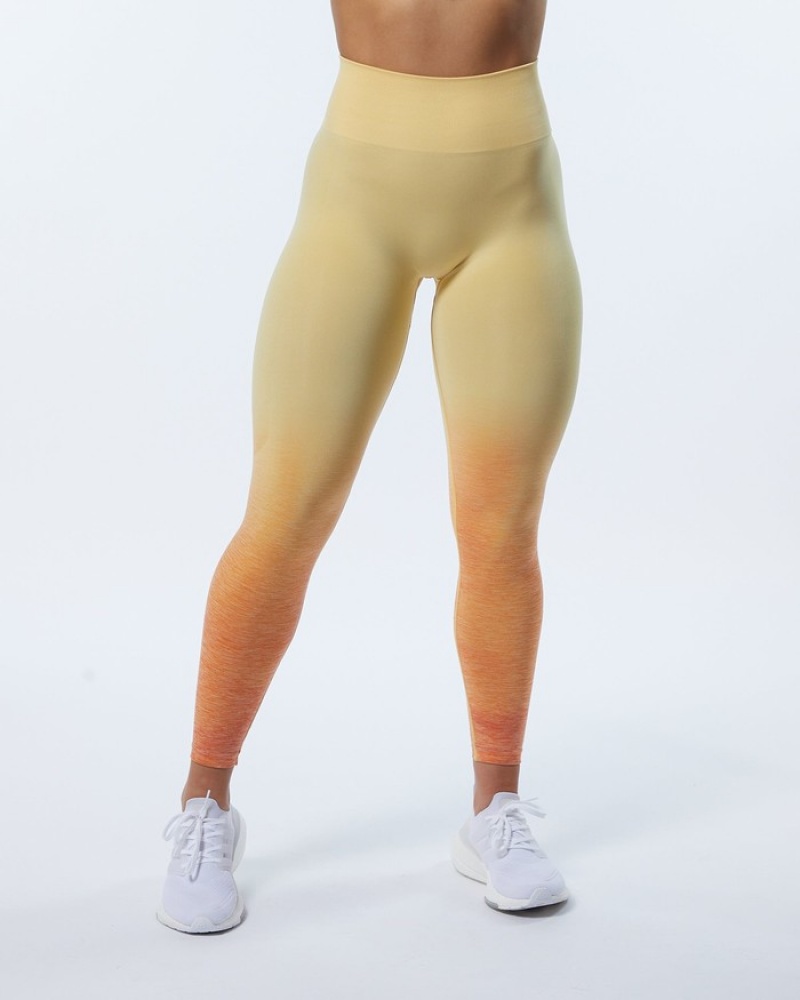 Alphalete Ombre Amplify Leggings Dames Oranje | 92SEMABCZ