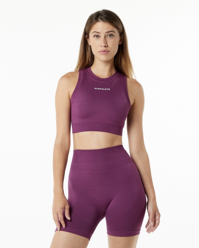 Alphalete Ozone Crop BH Dames Paars | 97DZYOFWG