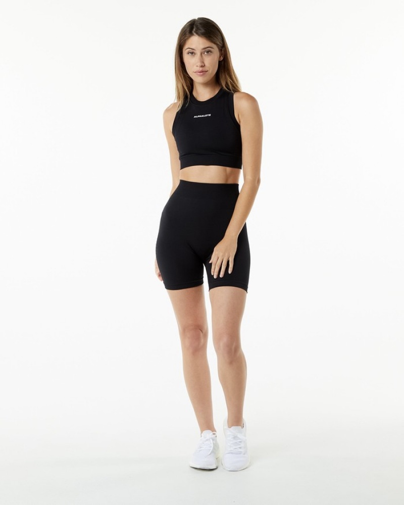 Alphalete Ozone Crop BH Dames Zwart | 07ILSTPGD