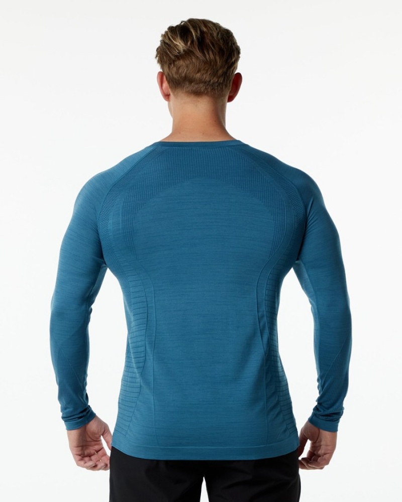 Alphalete Ozone LS Overhemd Heren Blauw | 90OREYHZN