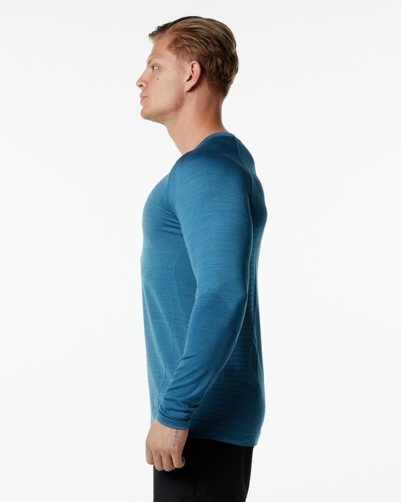 Alphalete Ozone LS Overhemd Heren Blauw | 90OREYHZN