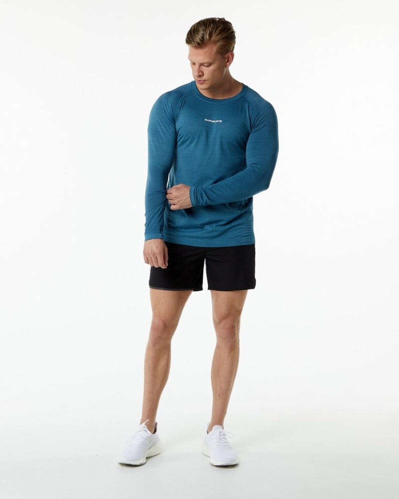 Alphalete Ozone LS Overhemd Heren Blauw | 90OREYHZN