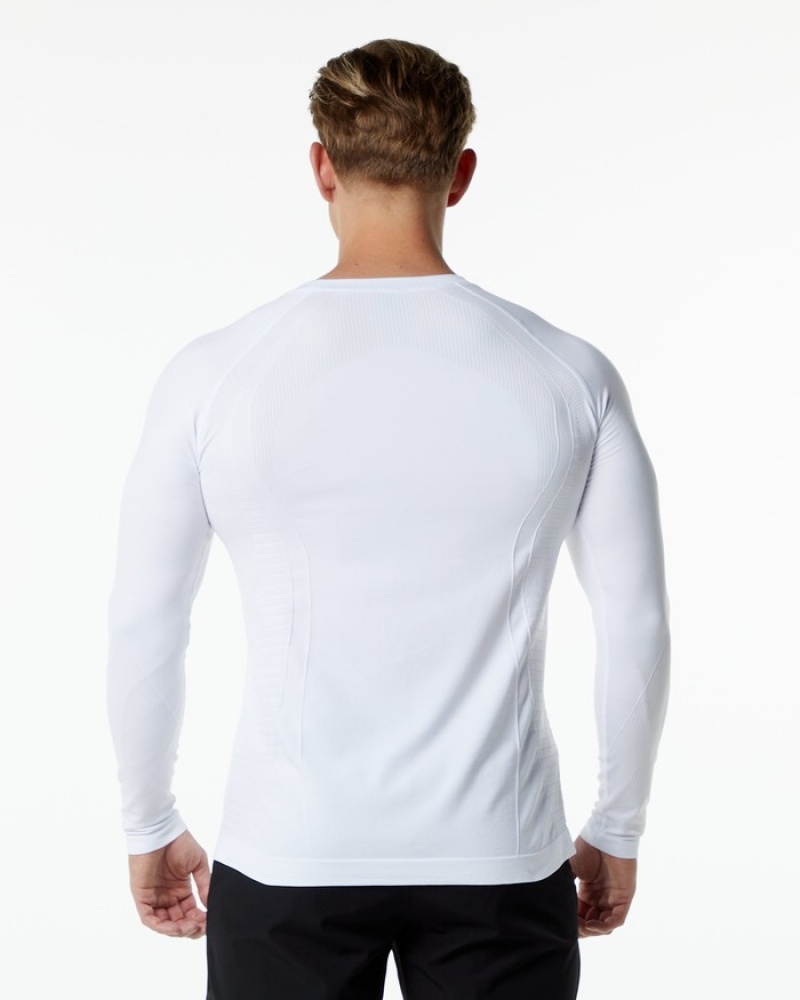 Alphalete Ozone LS Overhemd Heren Wit | 94GLIWQPJ