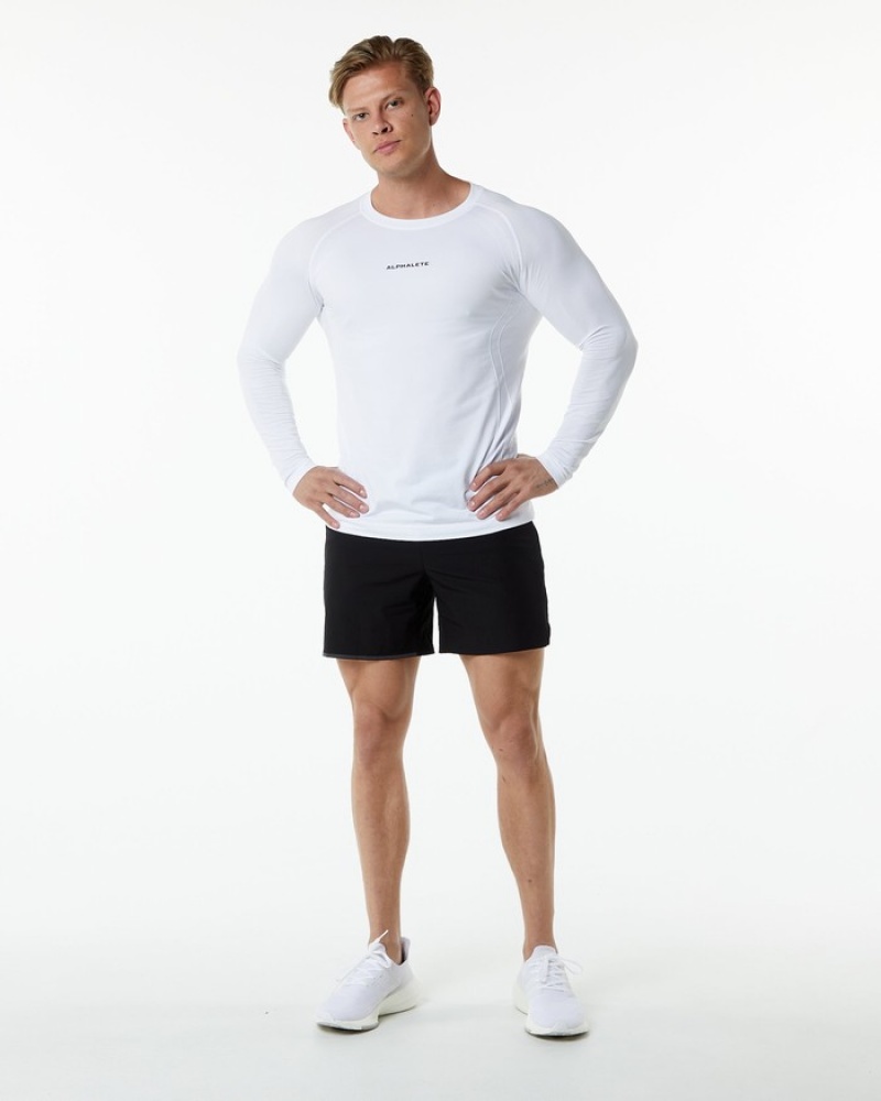 Alphalete Ozone LS Overhemd Heren Wit | 94GLIWQPJ